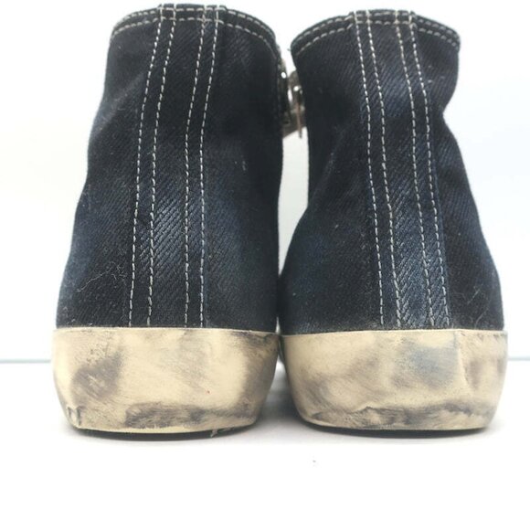 Golden Goose Francy Canvas High Top Sneakers Black with Silver Star Size 36 - Picture 7 of 10